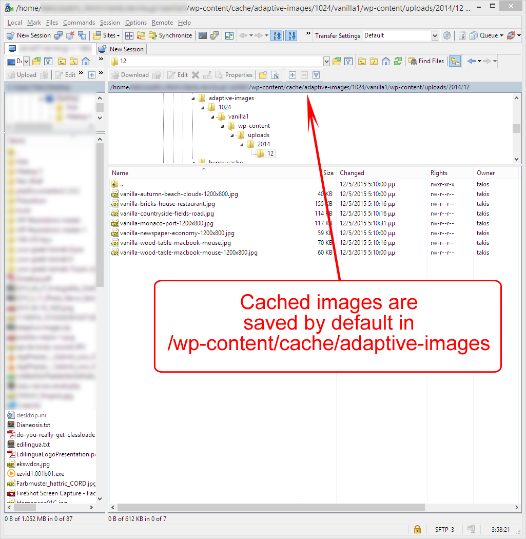 Resized versions of your images are cached by default in /wp-content/cache/adaptive-images.