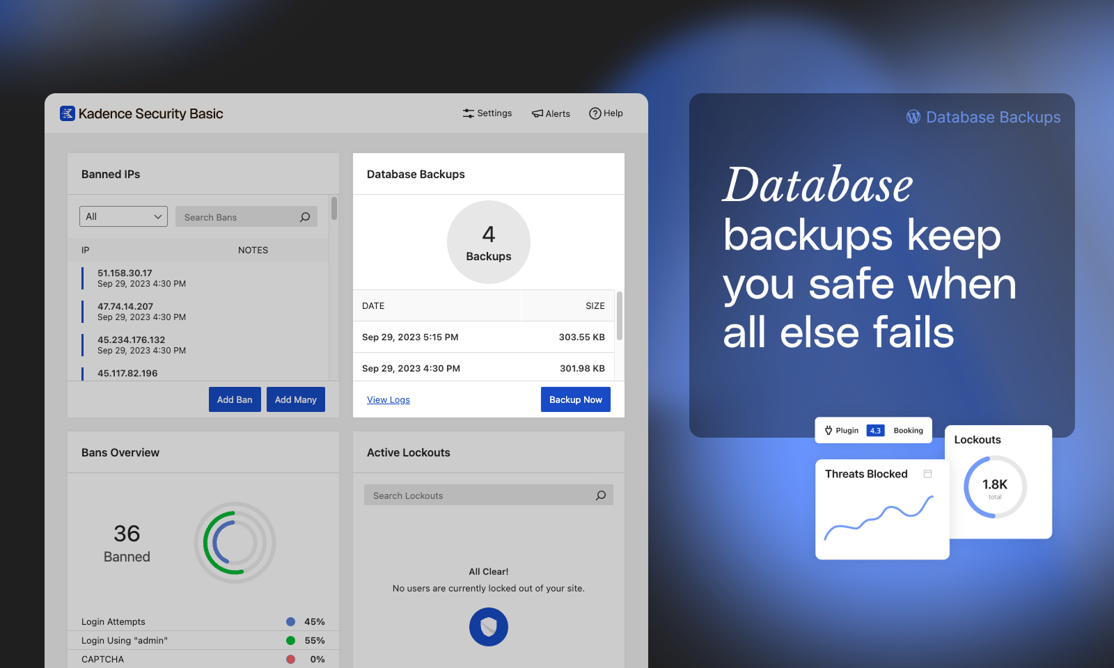 Database backups help you get up and running again when the worst happens
