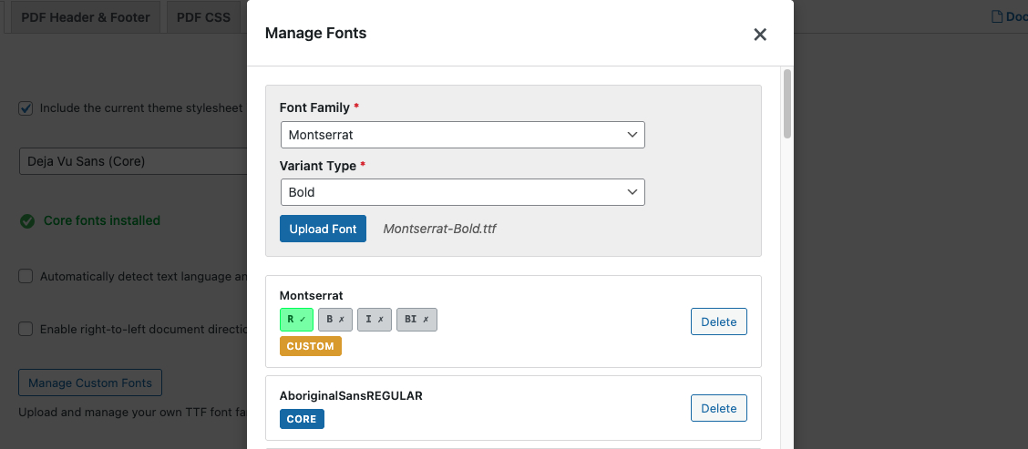 Custom Fields support