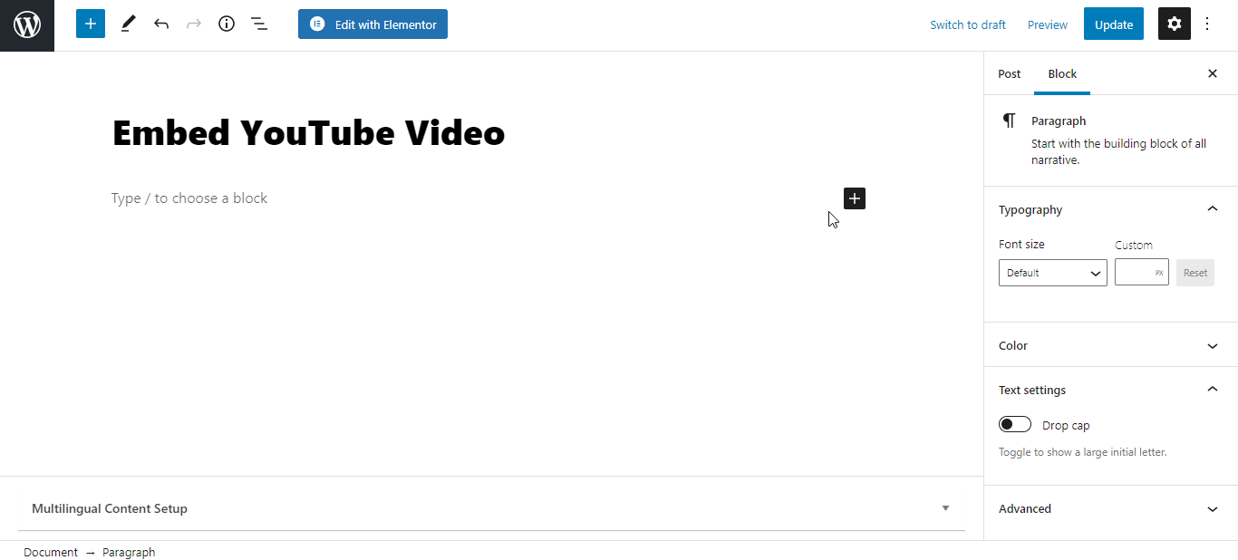 YouTube Embedding Example