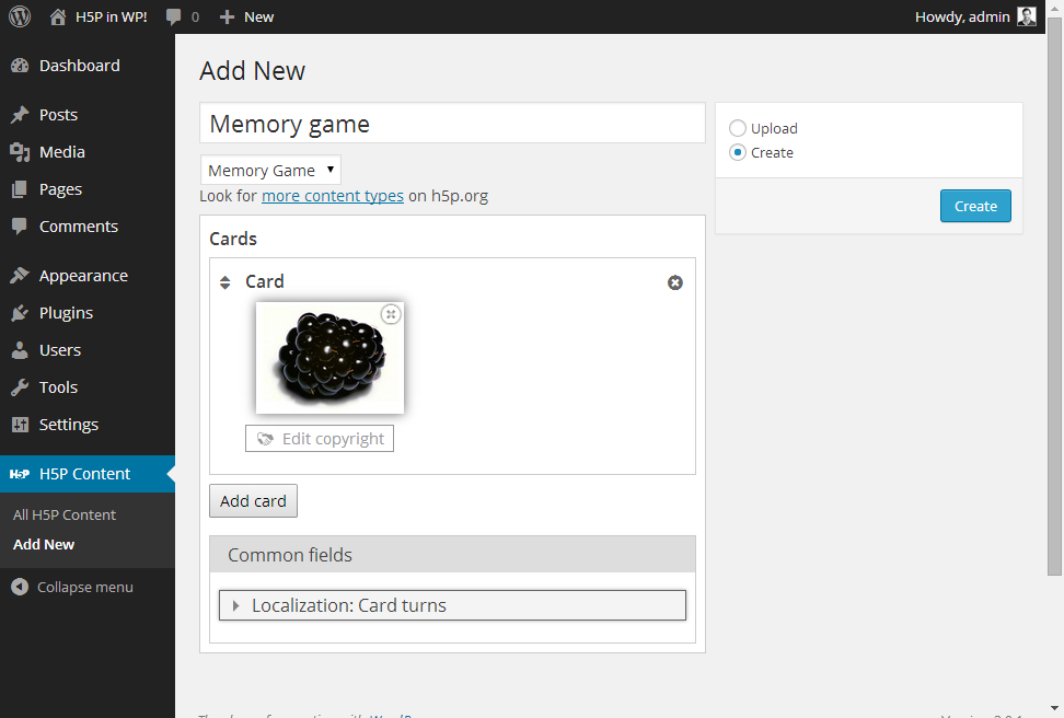Simple editor to create interactive H5P content