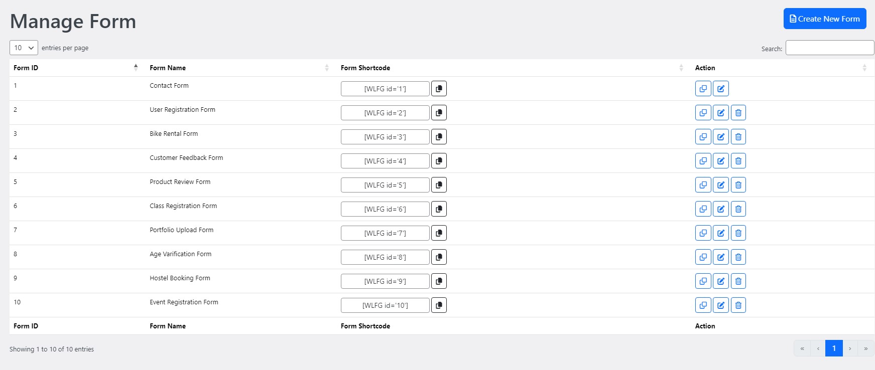 Forms Management – Create, edit, clone, and manage all your lead forms