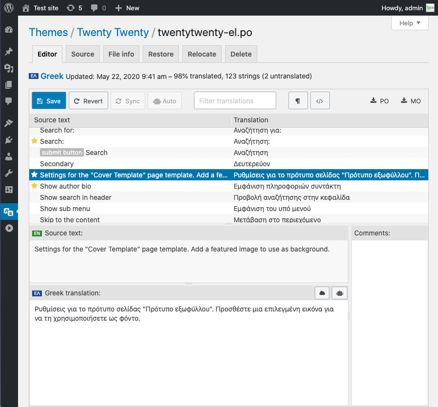 Translating strings in the browser with the Loco PO Editor