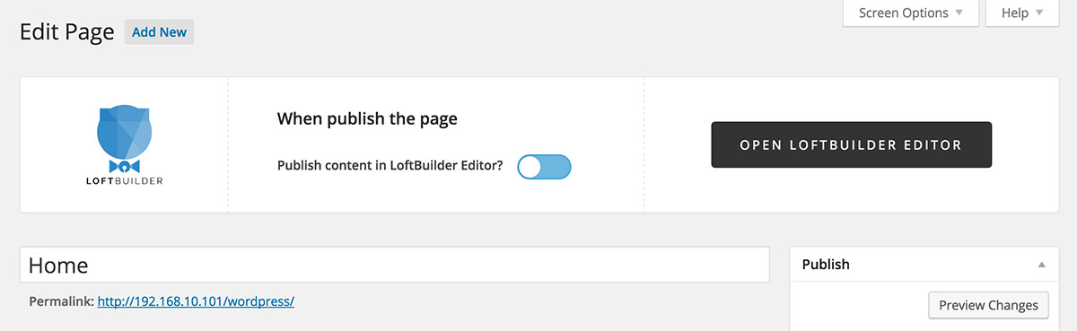 LoftBuilder switch