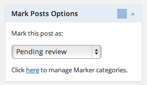 Shows a screenshot of the options box while editing a post.