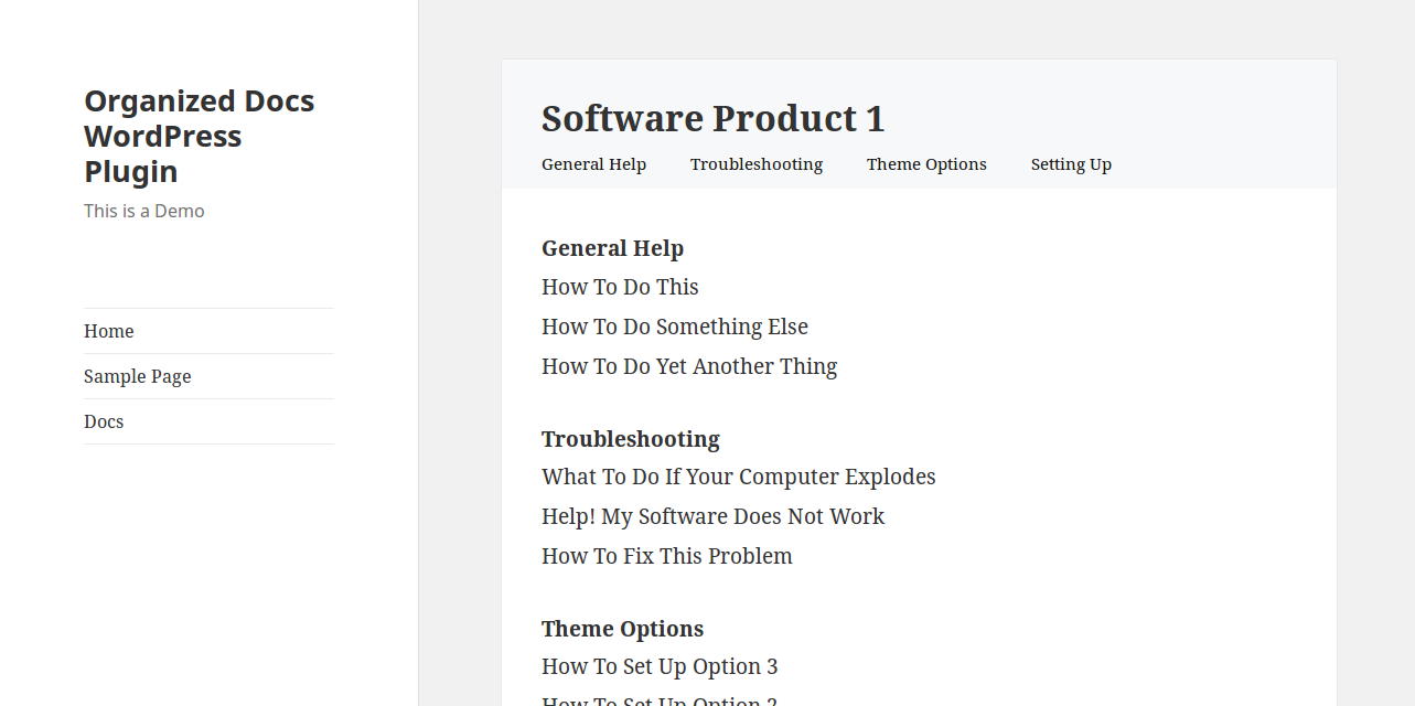 All Docs for 1 product on 2015 theme