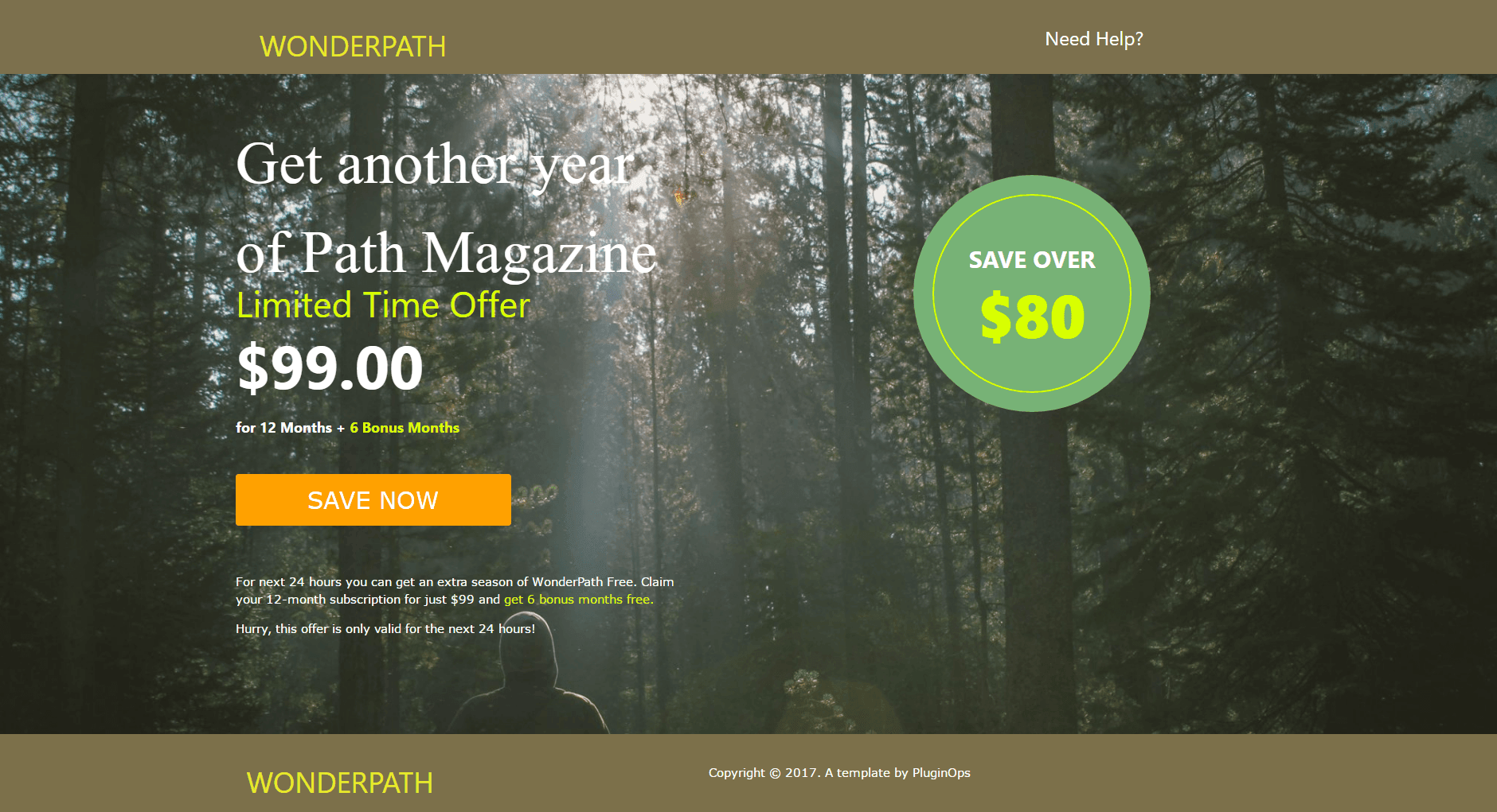 A template you will get with this plugin by PluginOps.