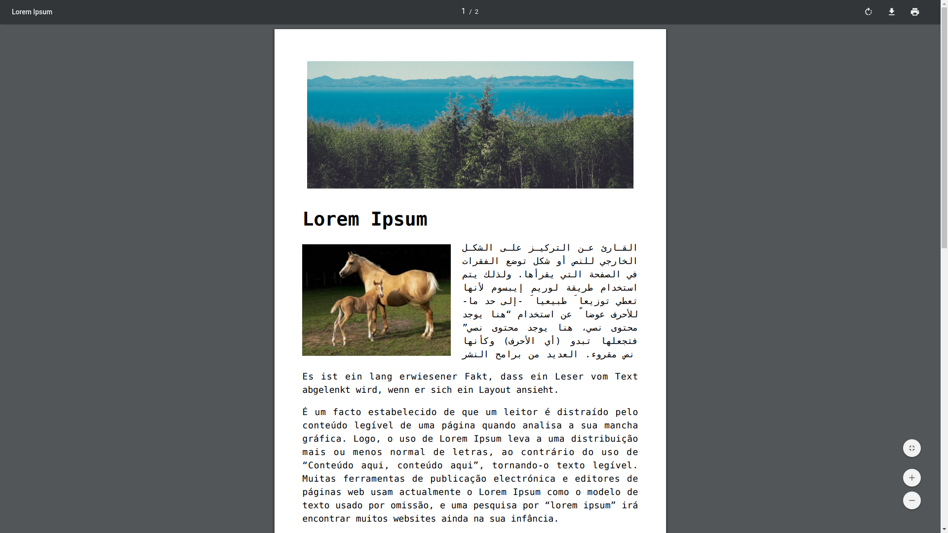 PDF output page example.