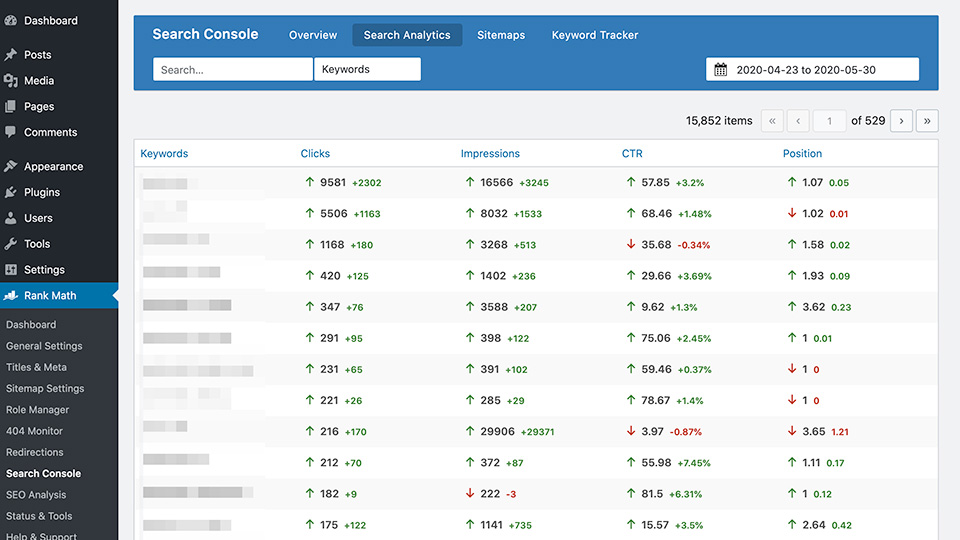 No need to pay for any service when you can track keyword ranking changes from our own Search Console.