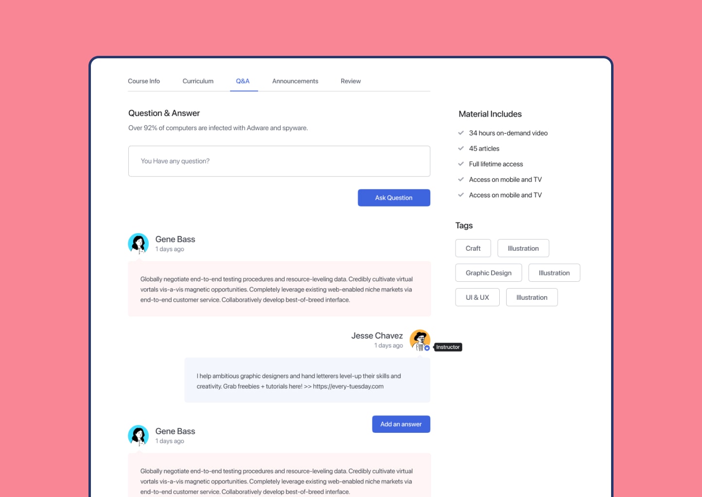 Q&A Section: Engaging Q&A functionality to encourage better communication