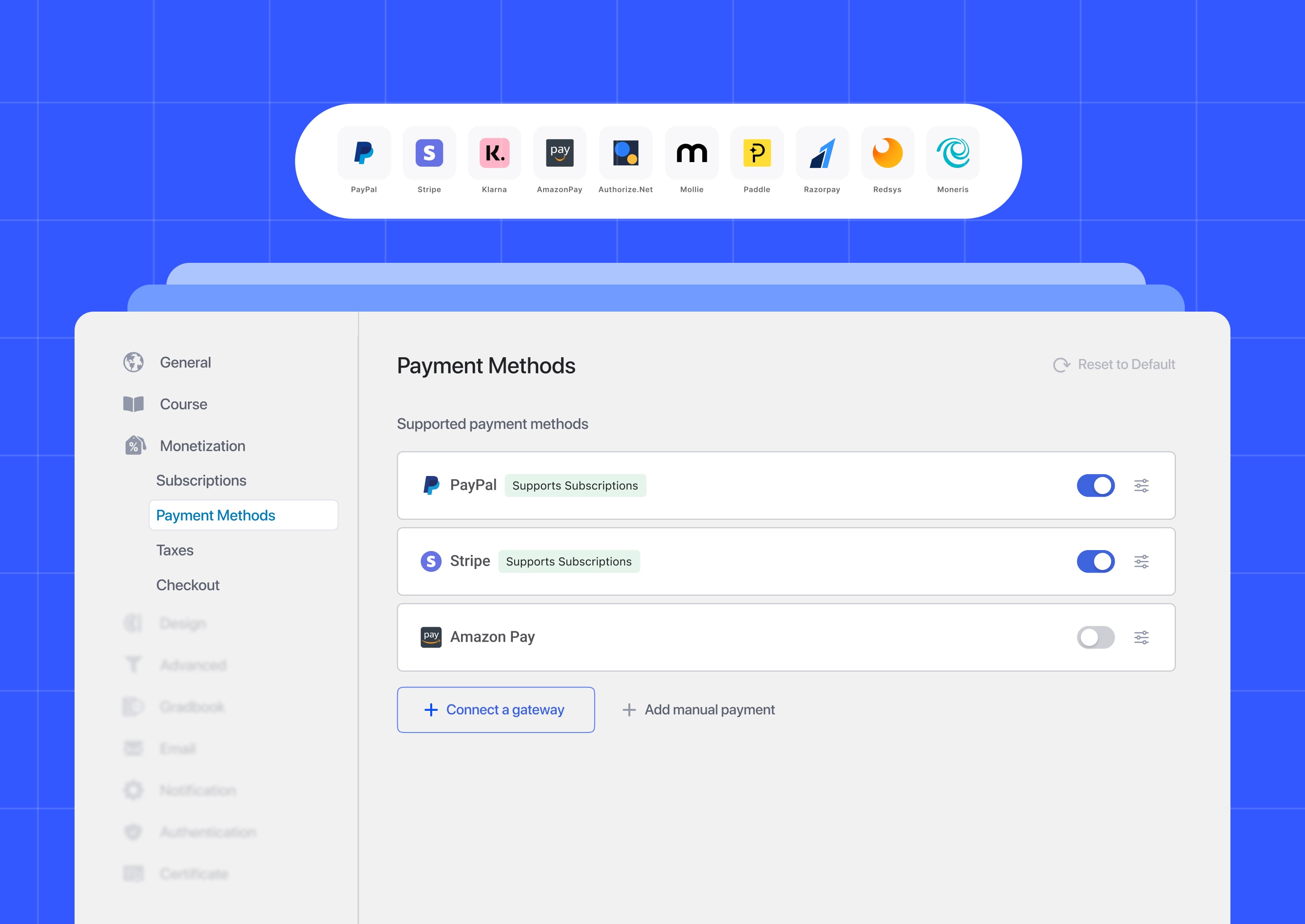 Native eCommerce: Sell courses directly within Tutor LMS, supports popular payment gateways