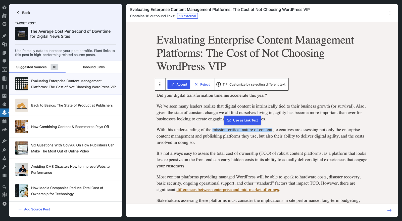 The Parse.ly Engagement Boost feature.