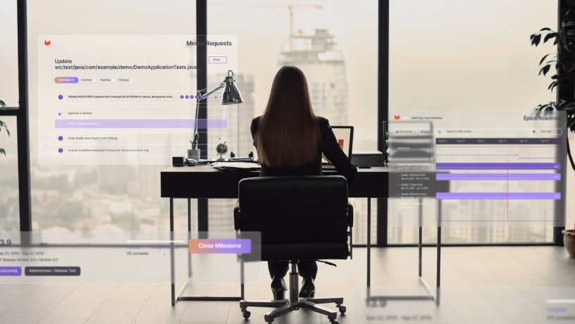 woman working on desk