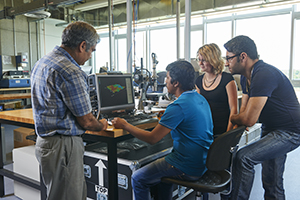 academics image showing chairs, glass, north campus, talking, tables, smiling, science, sitting, students at engineering building