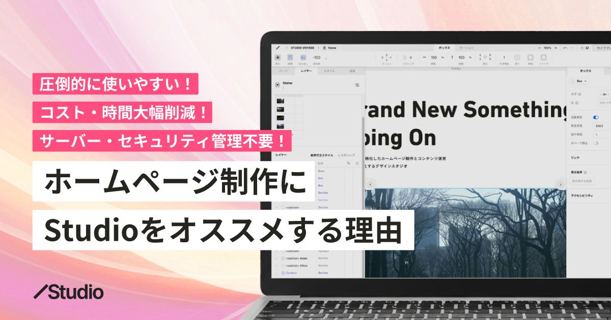 Studioを導入したホームページ制作!メリット・デメリットとおすすめの方