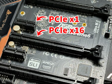 x1 and x16 PCIe ports