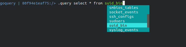 Query Table Suggestions query_table_suggestion