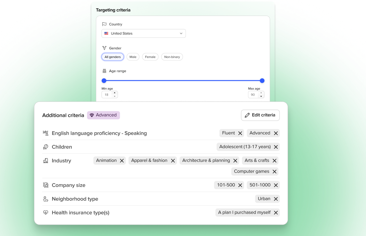 Product screens for UserTesting and User Interviews Integration