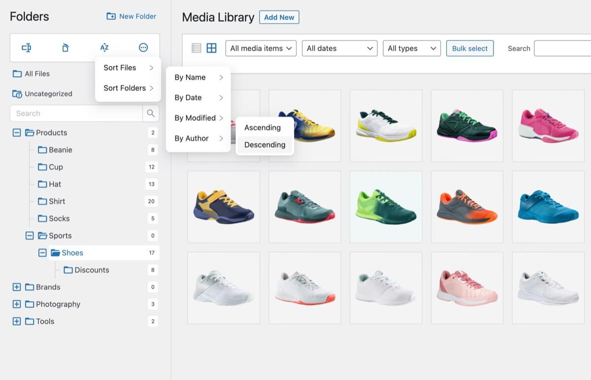 Customize sort options in the current folder view