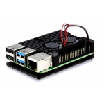 Aluminum Heat Sink Case With Double Fans For Raspberry Pi 4B - Black Aluminum Heat Sink Case With Double Fans For Raspberry Pi 4B - Black