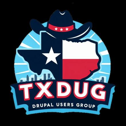 Texas Users Group logo, showing the state of Texas wearing a cowboy hat