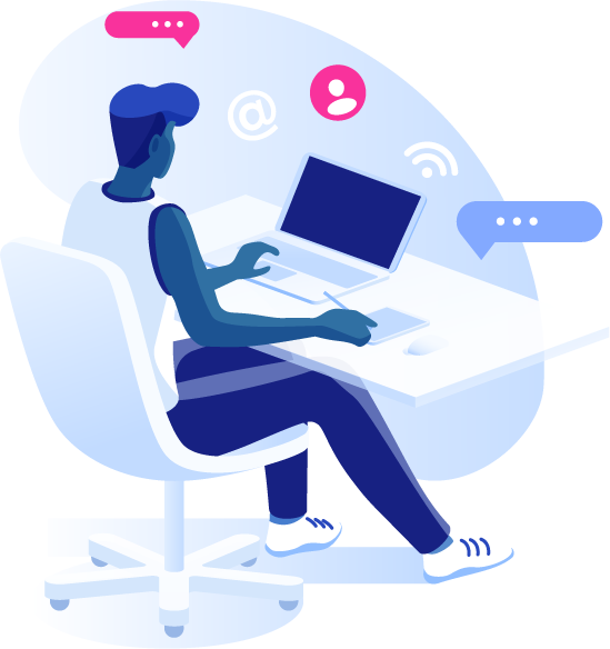 Email-Marketing-Tools Marketing Advice Expert sitting at a computer