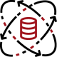 AI-data center A simplified graphic of a cylindrical database icon surrounded by discrete elements, representing data management or storage.